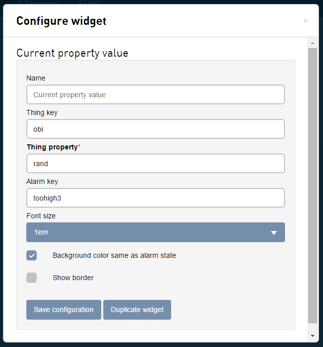 Current property value