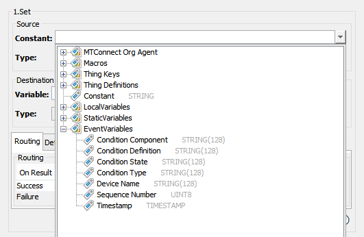MTConnect Condition trigger event