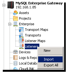 Importing one or more listeners