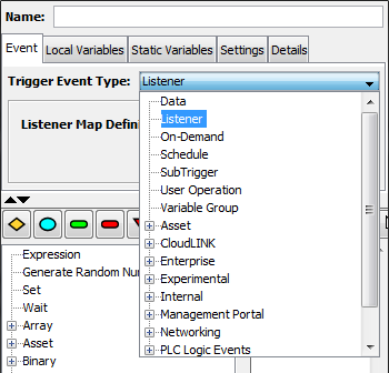 listener event becomes accommodate parameters tab active