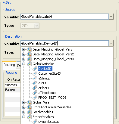 Accessing device variables