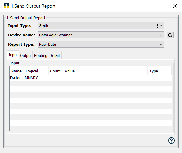 Barcode Scanner Send Output Report
